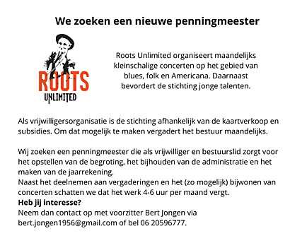 Vacature Penningmeester