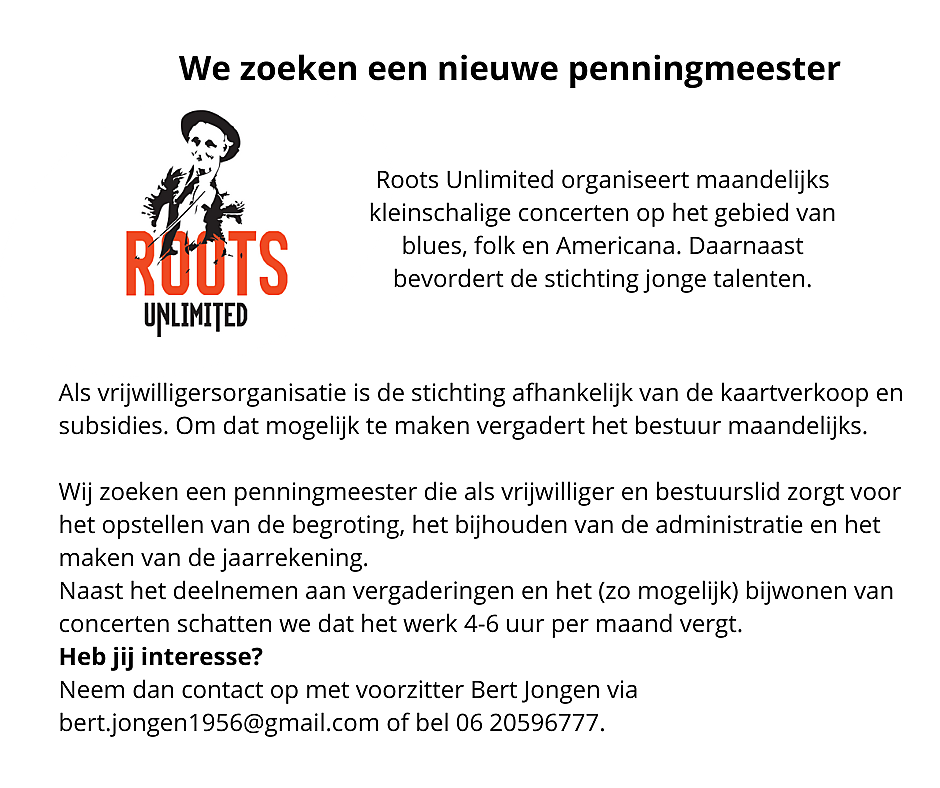 Vacature Penningmeester